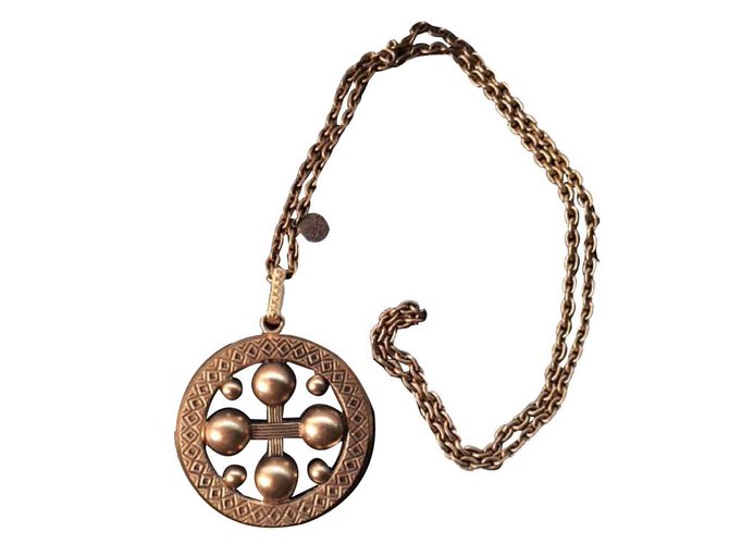 Autre Marque Long Necklace - Ela Stone House Golden Copper Metal  ref.91446