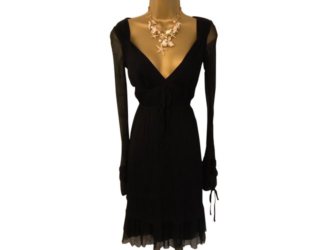 Hoss Intropia Dresses Black Silk  ref.91461