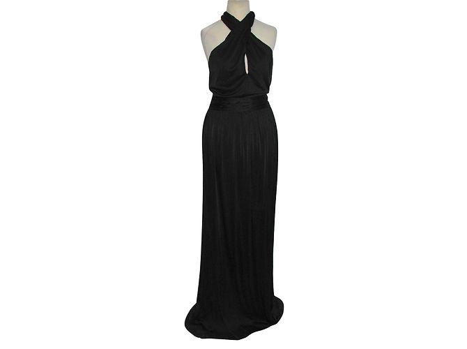 Halston Heritage Twist Neck Abendkleid Schwarz