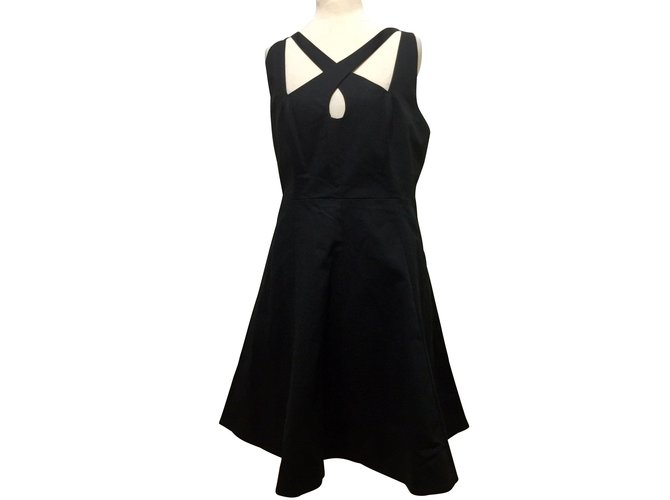 halston heritage black and white dress