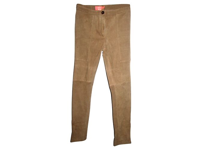 Manoush Suedette Zigarettenhose Beige