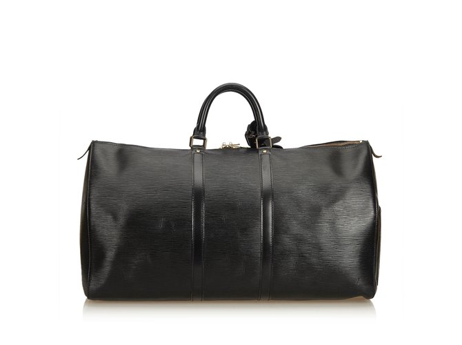 Louis Vuitton And Keepall 50 Black Leather  ref.91573