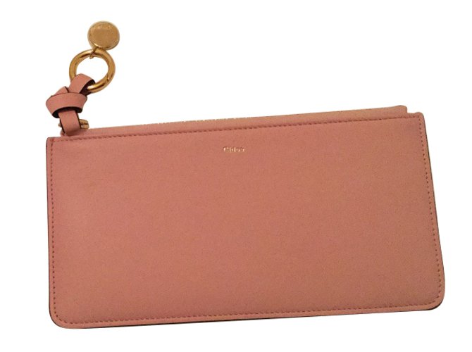 Chloé Long Alphabet wallet Pink Leather  ref.91610