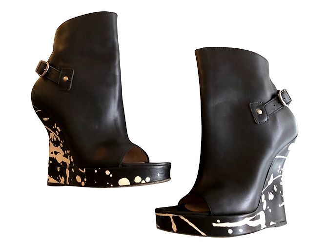 Botines Jean Paul Gaultier Pollock de piel negra Negro