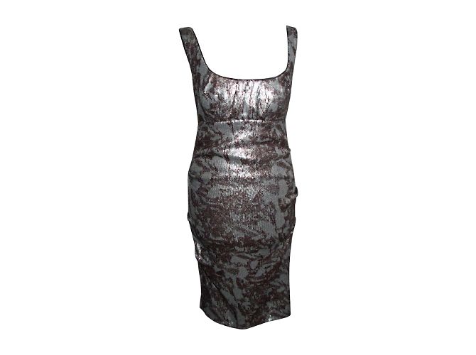 Nicole Miller Kleid mit Pailletten Metallisch