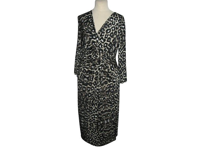 Escada Kleid Leopardenmuster Viskose Jersey Braun Leopardenprint