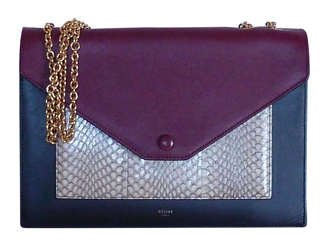 Céline Pocket Chain Python Multiple colors Exotic leather  ref.91679