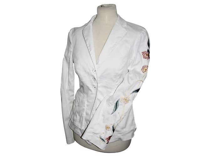 Blazer Diane Von Furstenberg branco de algodão bordado