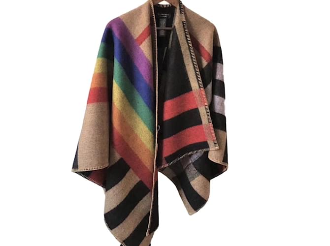 Burberry Poncho en laine et cachemire Multicolore  ref.91698