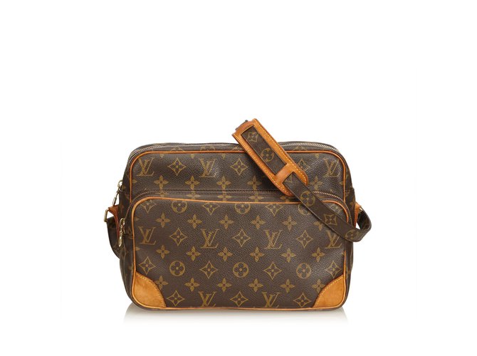 Louis Vuitton Monogram Nile Brown Leather Cloth  ref.91743