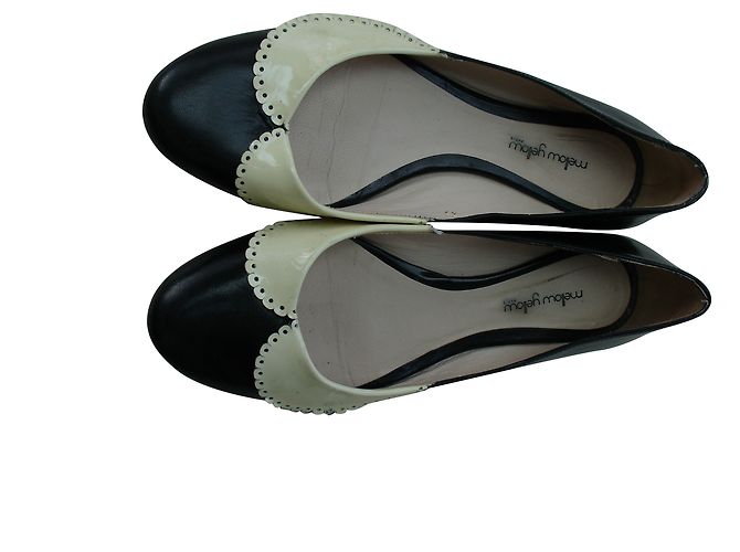 Bailarinas Mellow Yellow de cuero negro 37