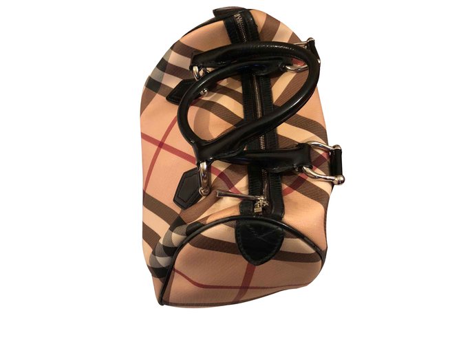 Burberry Handbags Brown Black Beige Cloth  ref.91917