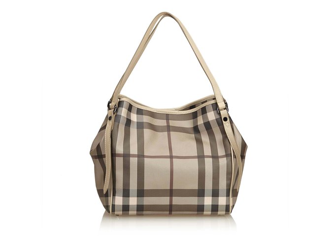 Burberry Bolso de hombro a cuadros Multicolor Gris Cuero Plástico  ref.91971