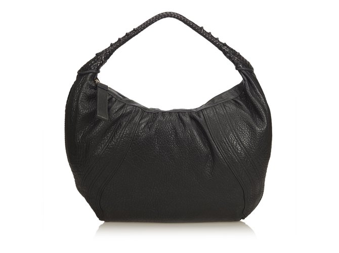 Fendi Leather Spy Hobo Bag Black  ref.91975