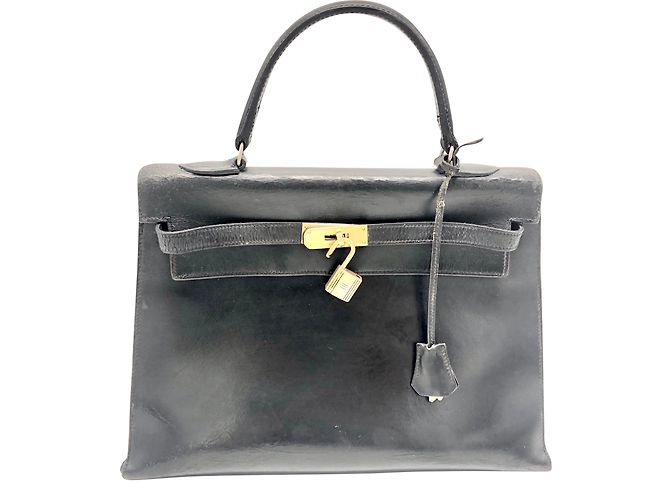 Hermès KELLY box 32cm Nero Pelle