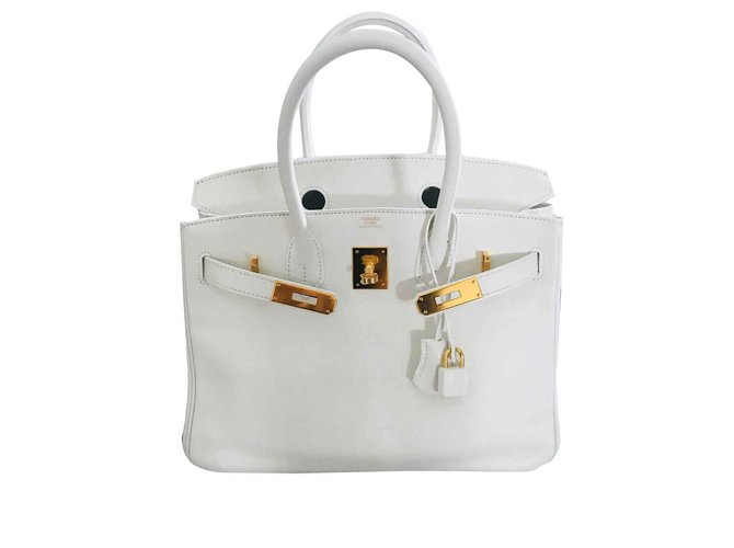 Hermès White Swift Birkin 30 GHW Leather  ref.92095