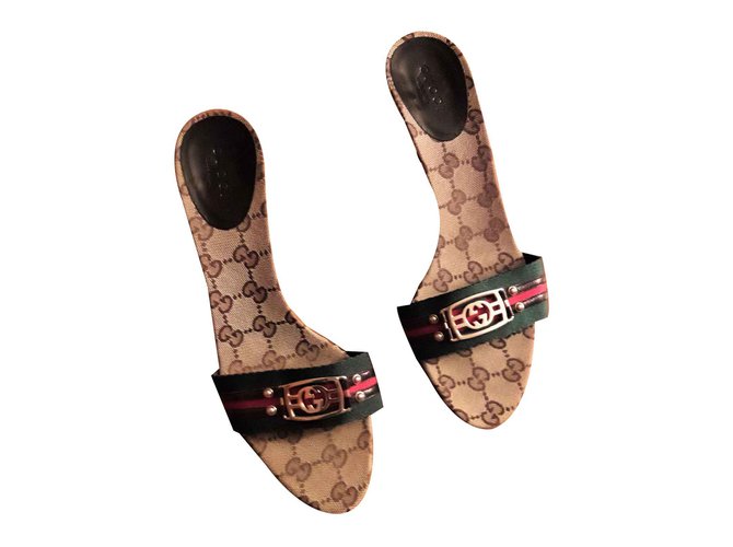 Gucci Mules Tissu Multicolore  ref.92099