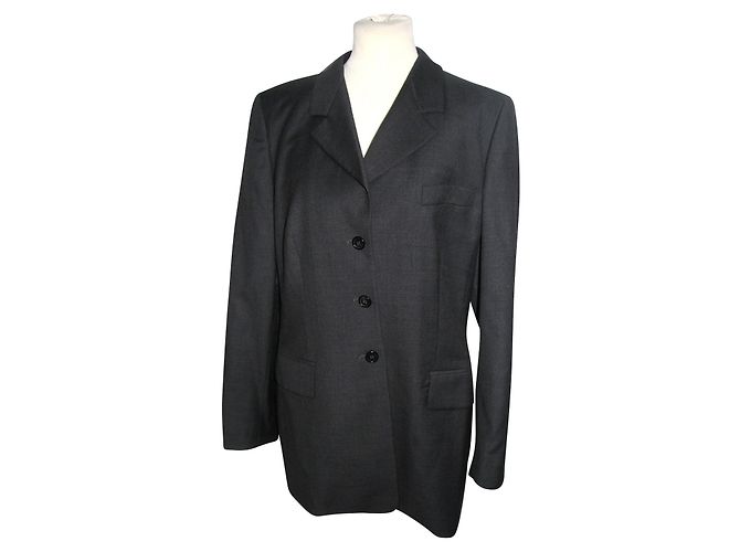 Escada Pant Suit Dark Grey Wool