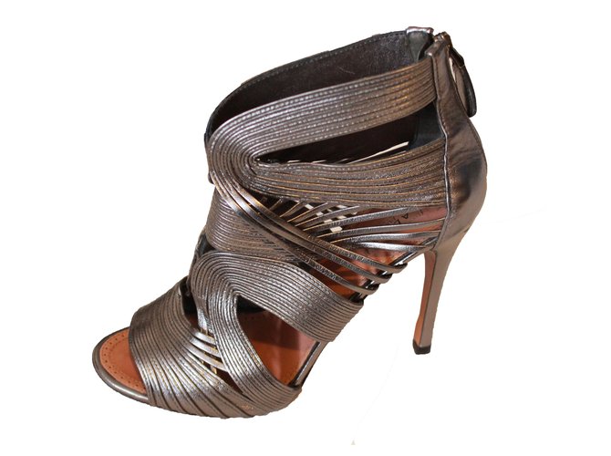 Alaïa sandals Silvery Leather  ref.92130