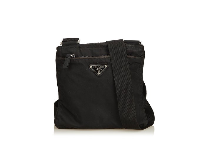 Prada Nylon Crossbody Bag Black Cloth  ref.92141