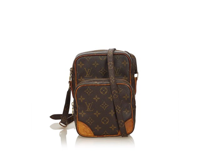 Louis Vuitton Monogram Amazone Brown Leather Cloth  ref.92160