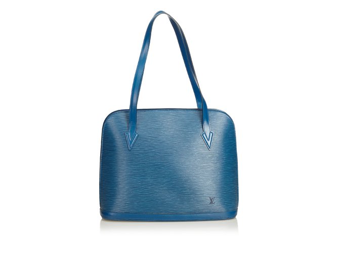 Louis Vuitton E Lussac Azul Couro  ref.92169