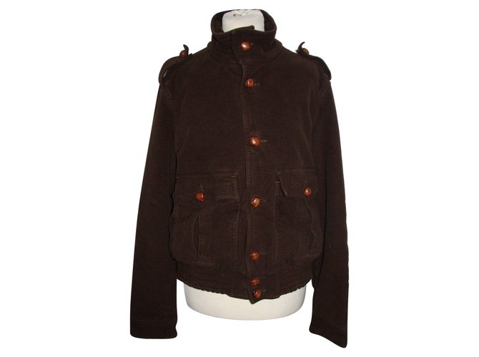 Red Valentino Jacket with leather buttons Cognac Cotton Elastane  ref.92188