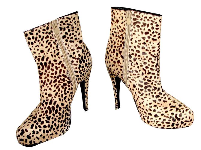 Super Trash Ankle boots Leopard print Pony hair  ref.92191