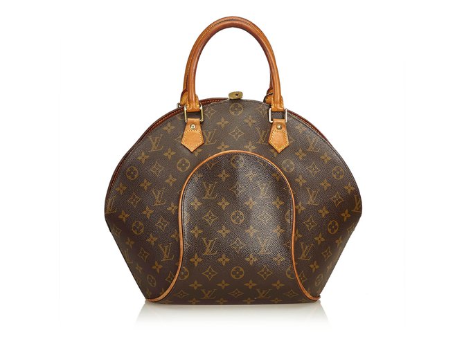 Louis Vuitton Monogram Ellipse MM Brown Leather Cloth  ref.92194