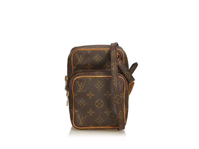 Louis Vuitton Monogram Mini Amazone Brown Leather Cloth  ref.92233