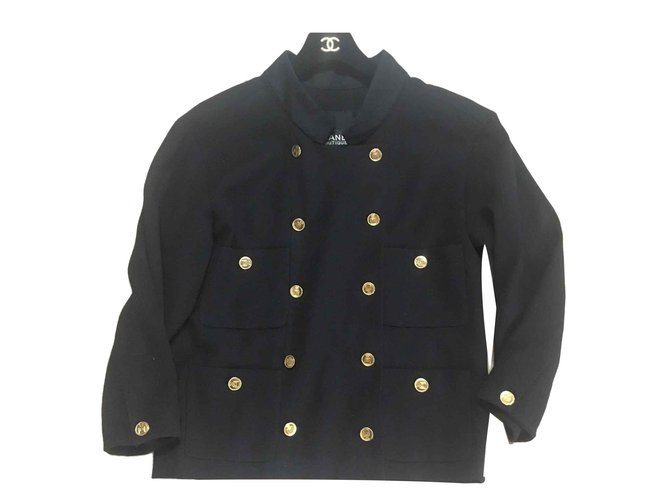 Chanel Jackets Black Golden  ref.92247