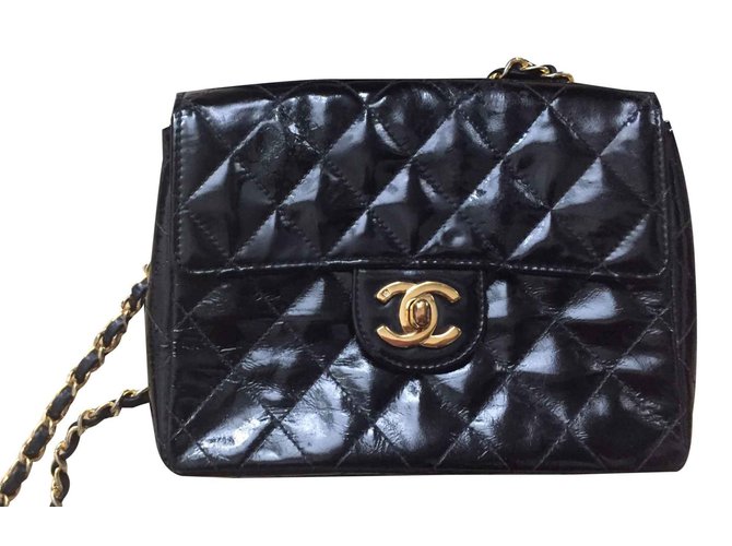 Chanel Handtaschen Schwarz Lackleder  ref.92253