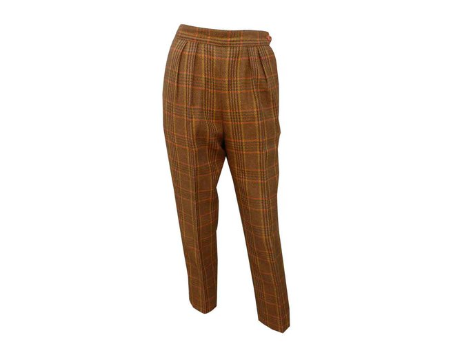 Hermès Pantalons, leggings Laine Marron clair  ref.92259