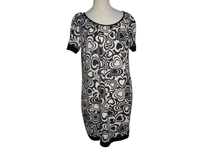 Love Moschino Strickkleid Wolle Weiß und Grau