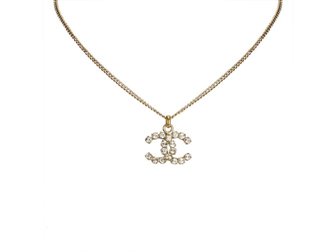 Chanel CC Collana con strass D'oro Metallo  ref.92380