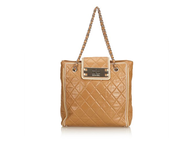 Chanel Matelasse Calf Chain Shoulder Bag Brown Light brown Leather Pony-style calfskin  ref.92401