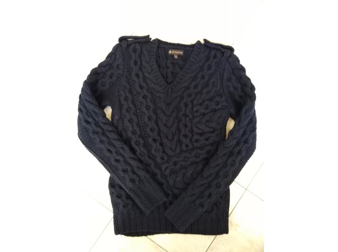 Burberry Pull over Navy blue Wool  ref.92459