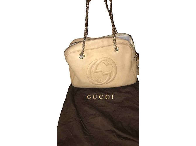 Bolso de mano Gucci Soho de piel beige