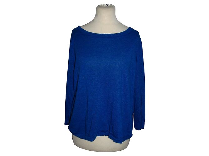 Autre Marque Top de punto J Crew de lino azul
