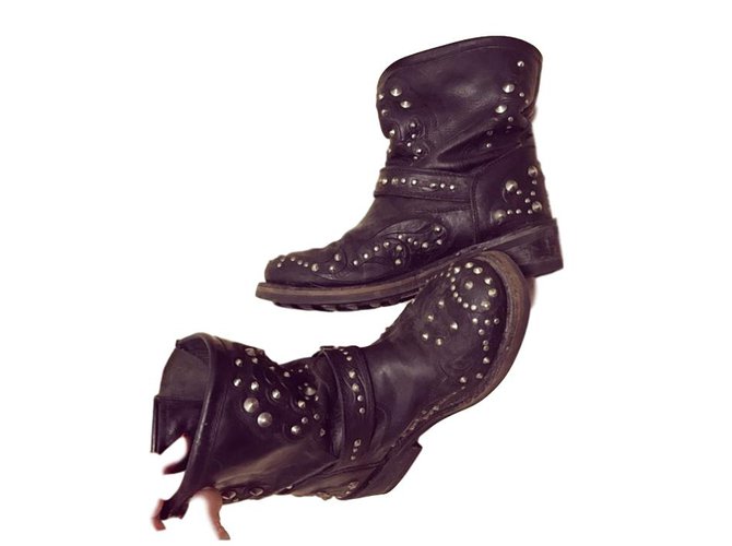 Ash boots Black Leather  ref.92480