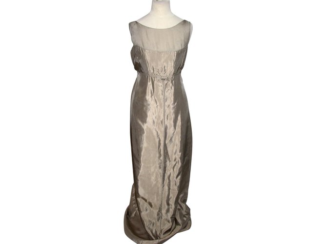 Vera Wang Goldenes Kleid "Maids" Linie Acetat  ref.92520