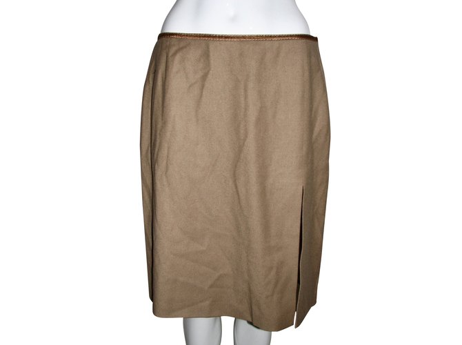 Strenesse Cashmere blend skirt Caramel Wool Elastane  ref.92550