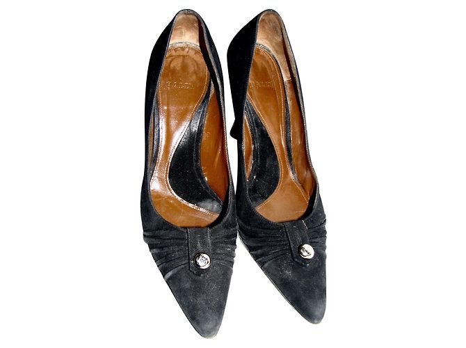Bally Black Suede Pumps Heels