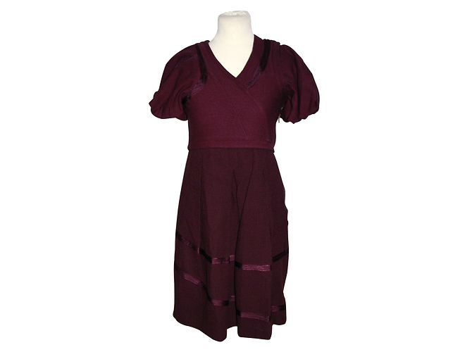 Vestido Marc by Marc Jacobs de mistura de algodão e lã roxo Bordeaux