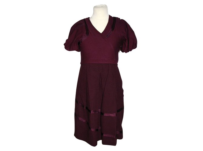Marc by Marc Jacobs Kleid aus Wollmischung Bordeaux Baumwolle Wolle  ref.92591
