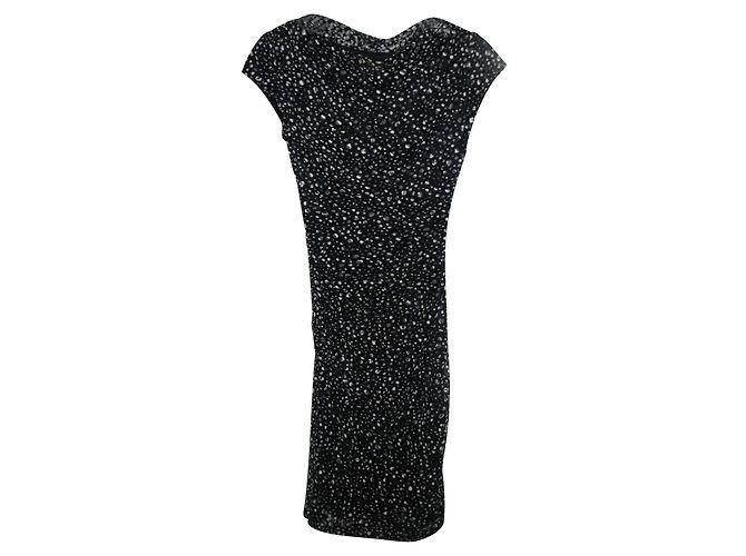 Reiss Figurbetontes Kleid Dunkelblau Weiß