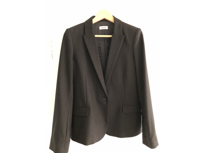 Zadig & Voltaire Black blazer jacket Polyester  ref.92607