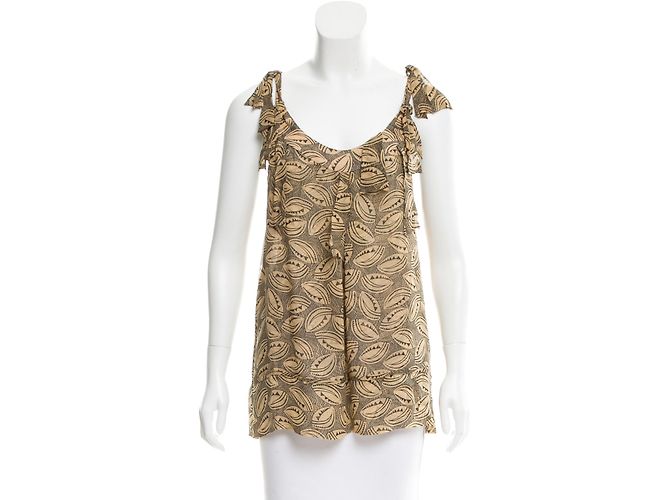 Top in seta Diane Von Furstenberg Tiaroa marrone caramello
