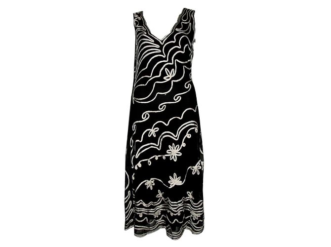 Autre Marque Schwarzes und weißes Kleid