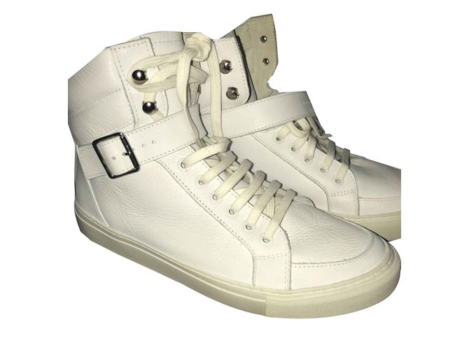 The Kooples High Top Sneakers White Lambskin  ref.92637